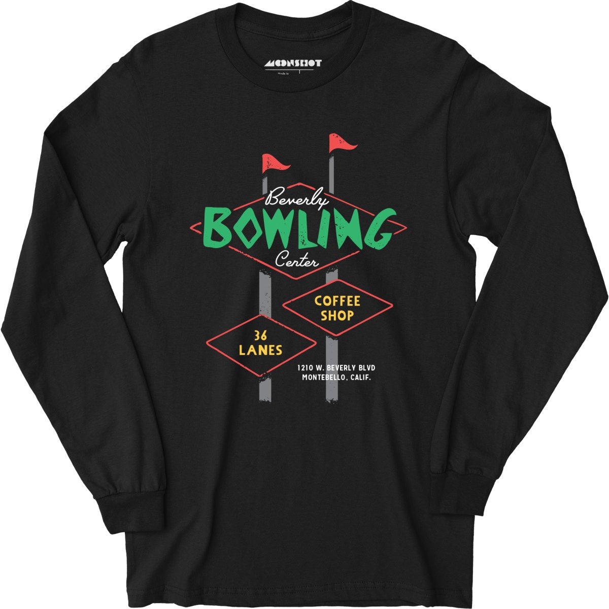 Beverly Bowl - Montebello, CA - Vintage Bowling Alley - Long Sleeve T-Shirt