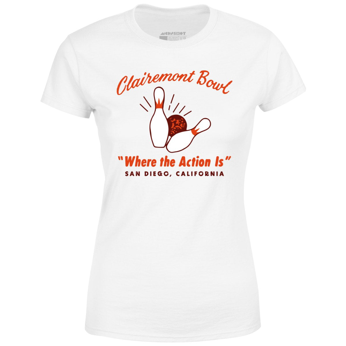 Clairemont Bowl - San Diego, CA - Vintage Bowling Alley - Women's T-Shirt
