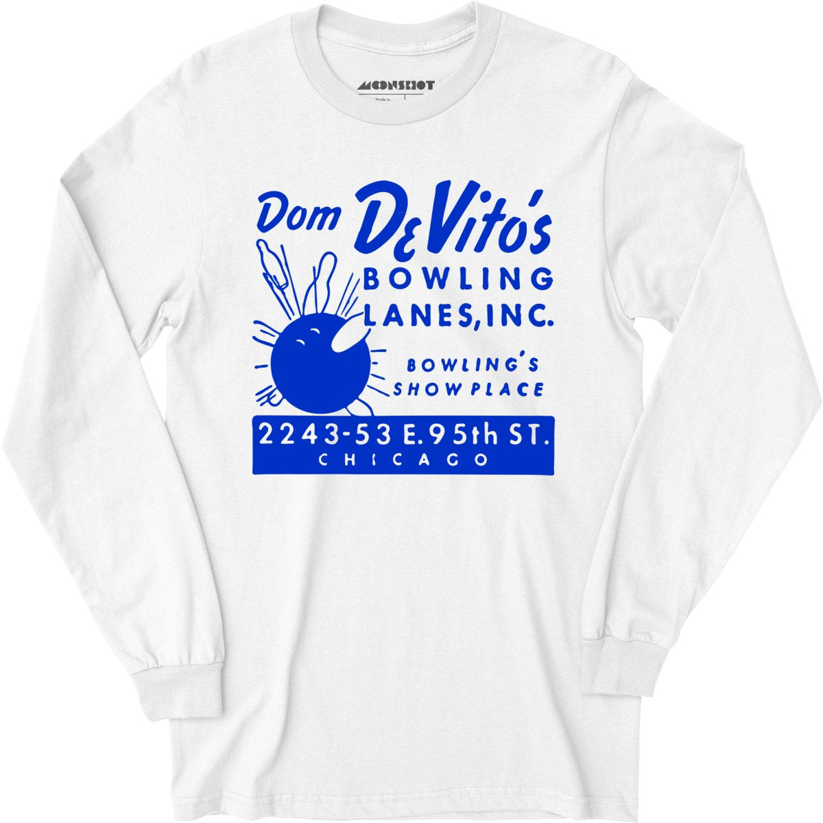 Dom DeVito's - Chicago, IL - Vintage Bowling Alley - Long Sleeve T-Shirt