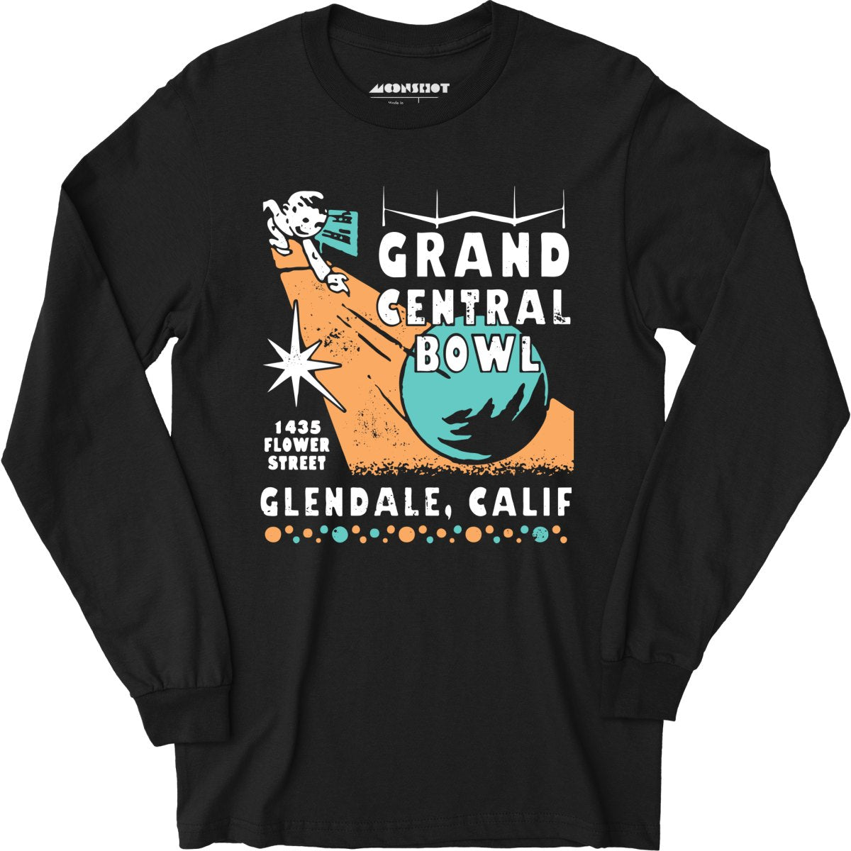 Grand Central Bowl - Glendale, CA - Vintage Bowling Alley - Long Sleeve T-Shirt