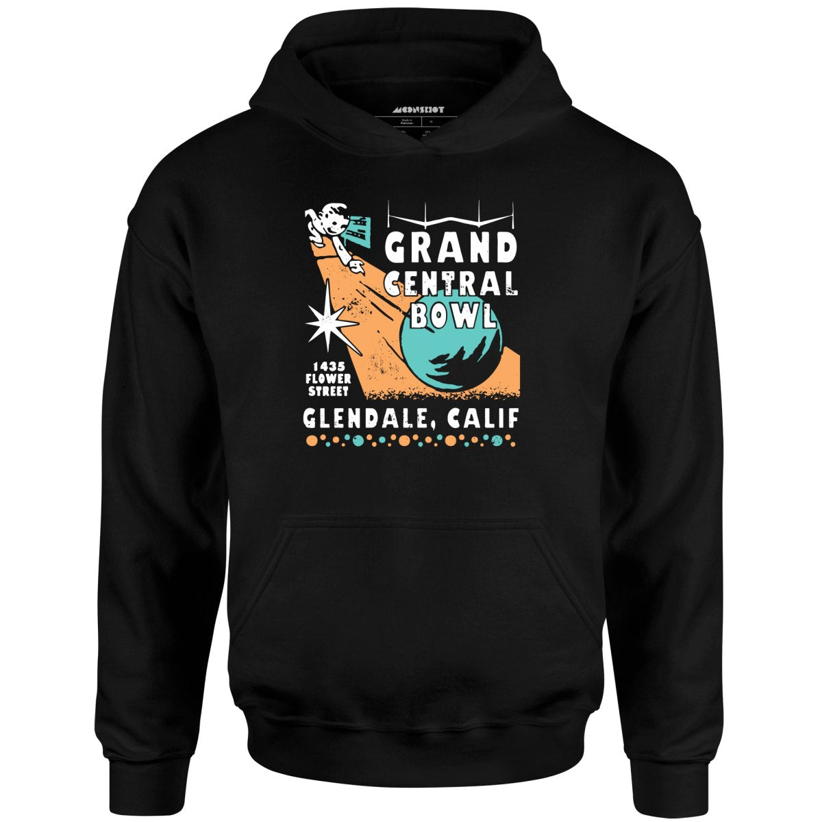 Grand Central Bowl - Glendale, CA - Vintage Bowling Alley - Unisex Hoodie