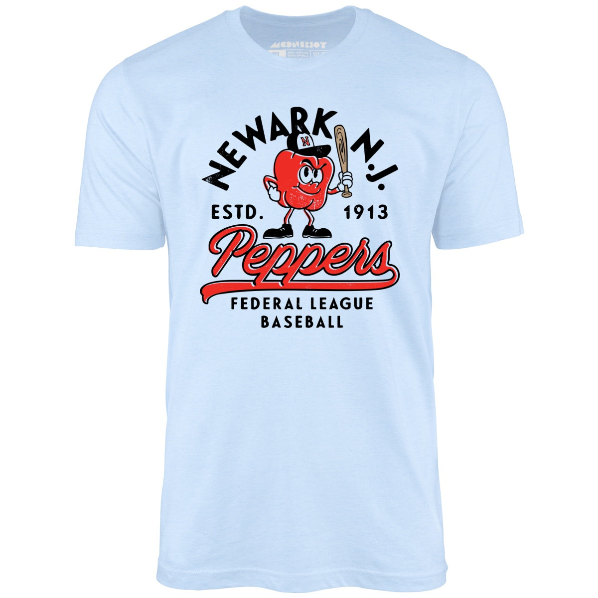 Newark Peppers - New Jersey - Vintage Defunct Baseball Teams - Unisex T-Shirt Baby Blue / 4XL, image size:1200x1200