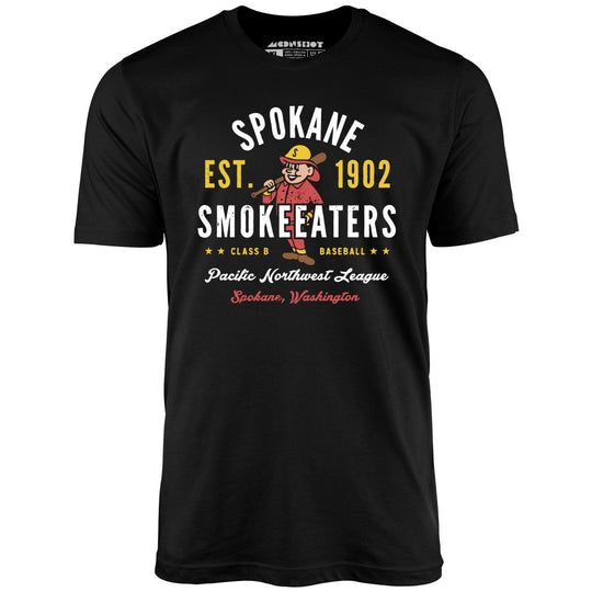 Spokane Smoke Eaters - Washington - Vintage Defunct Baseball Teams - Black - Full Front