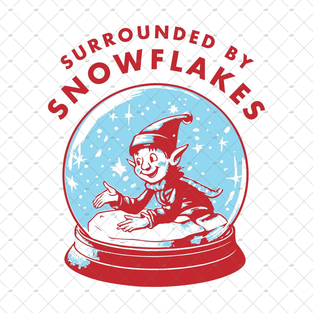 Surrounded By Snowflakes - Sticker