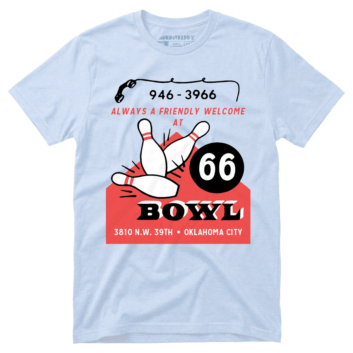 66 Bowl - Oklahoma City, OK - Vintage Bowling Alley - Unisex T