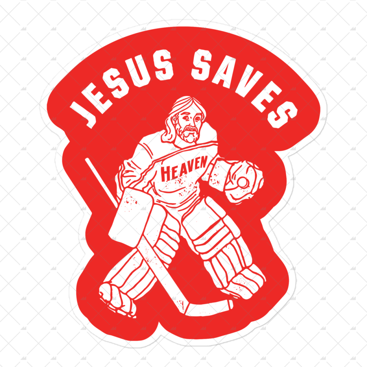 Jesus Saves - Hockey - Sticker