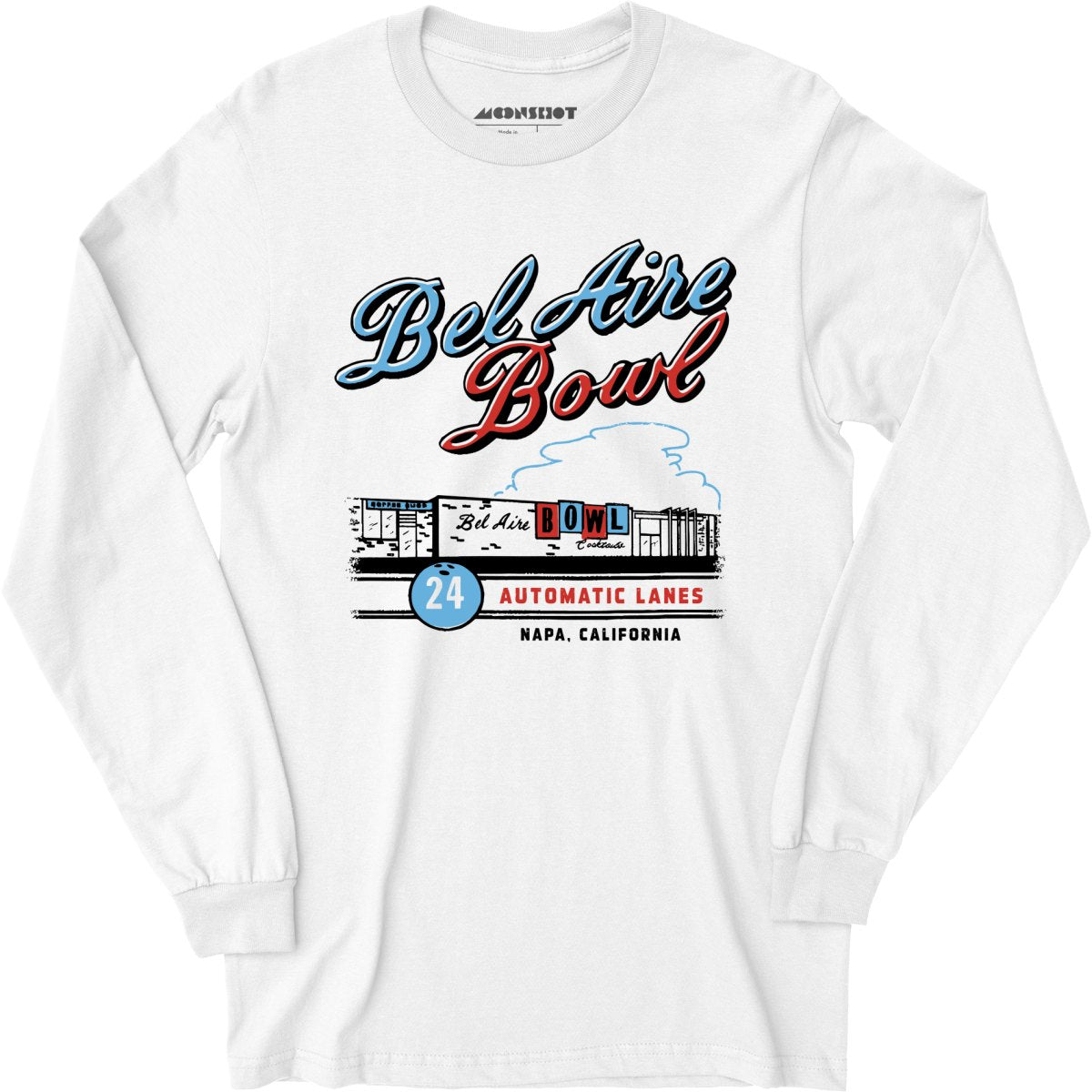 Bel Aire Bowl - Napa, CA - Vintage Bowling Alley - Long Sleeve T-Shirt