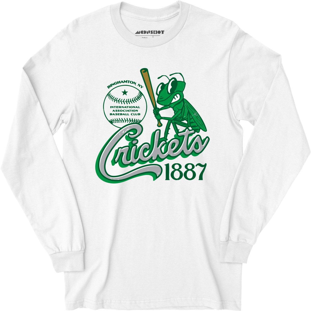 Binghamton Crickets - New York - Vintage Defunct Baseball Teams - Long Sleeve T-Shirt