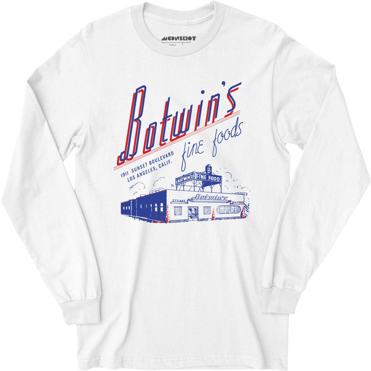 Botwin's Cafe v2 - Los Angeles, CA - Vintage Restaurant - Long Sleeve T-Shirt