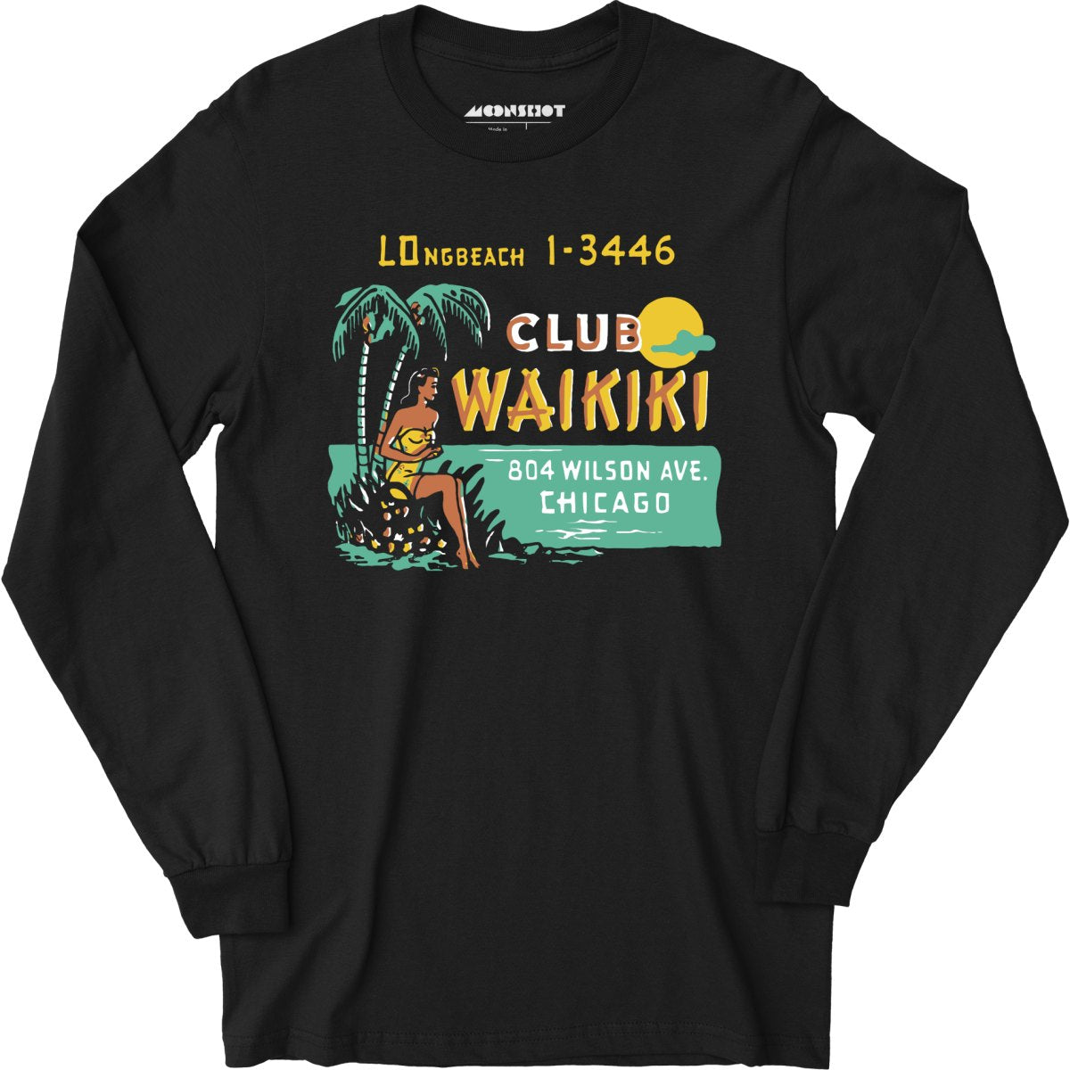 Club Waikiki v2 - Chicago, IL - Vintage Tiki Bar - Long Sleeve T-Shirt