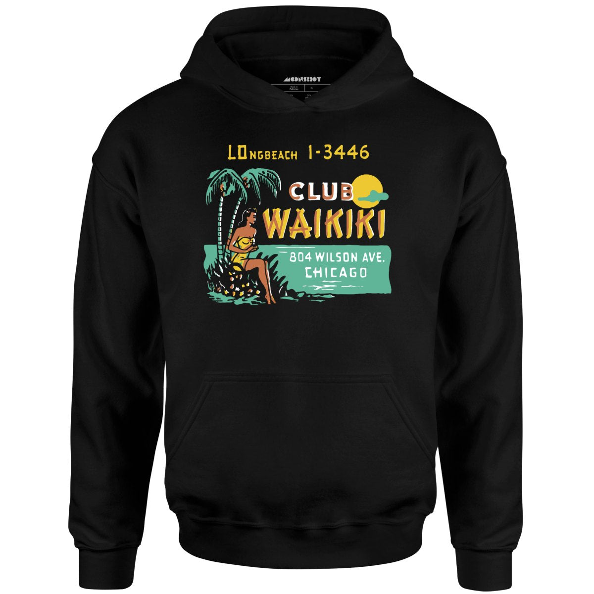 Club Waikiki v2 - Chicago, IL - Vintage Tiki Bar - Unisex Hoodie