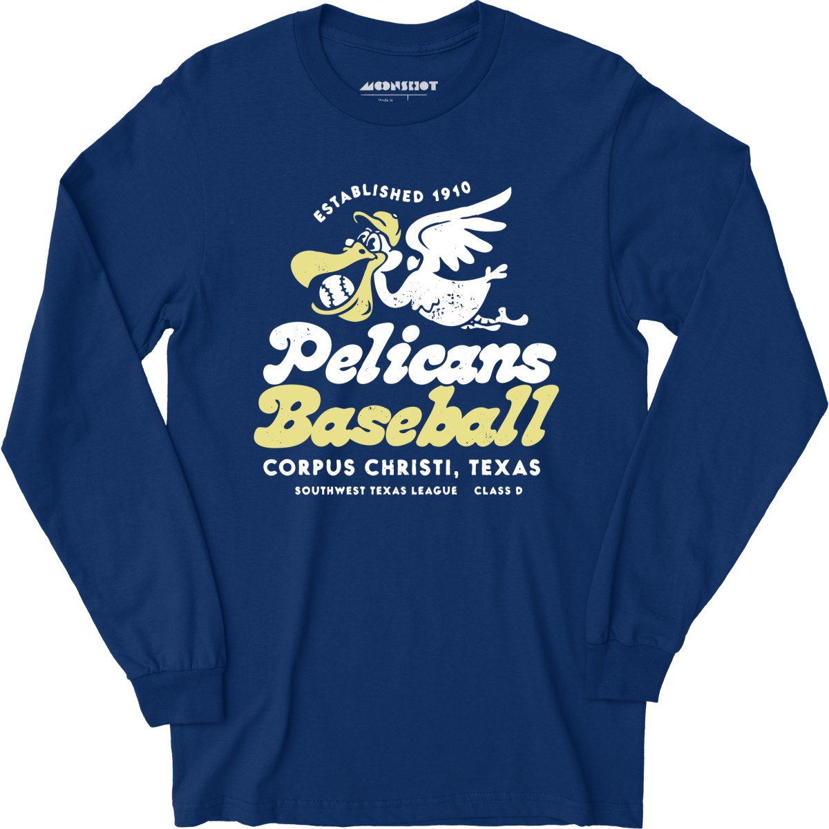Corpus Christi Pelicans - Texas - Vintage Defunct Baseball Teams - Long Sleeve T-Shirt