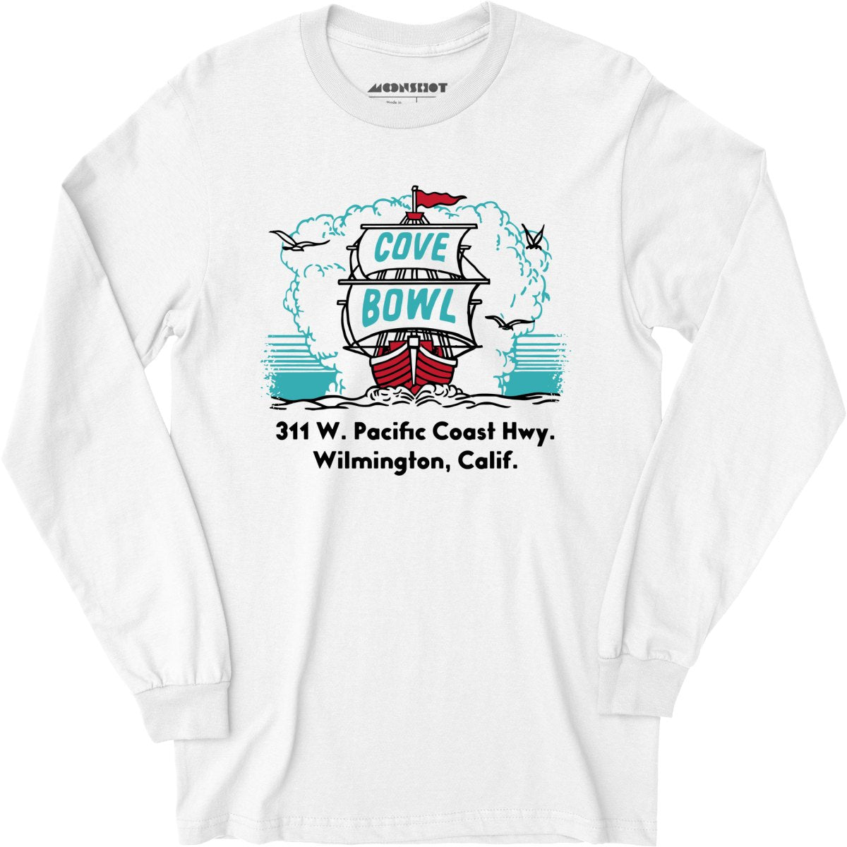 Cove Bowl - Wilmington, CA - Vintage Bowling Alley - Long Sleeve T-Shirt