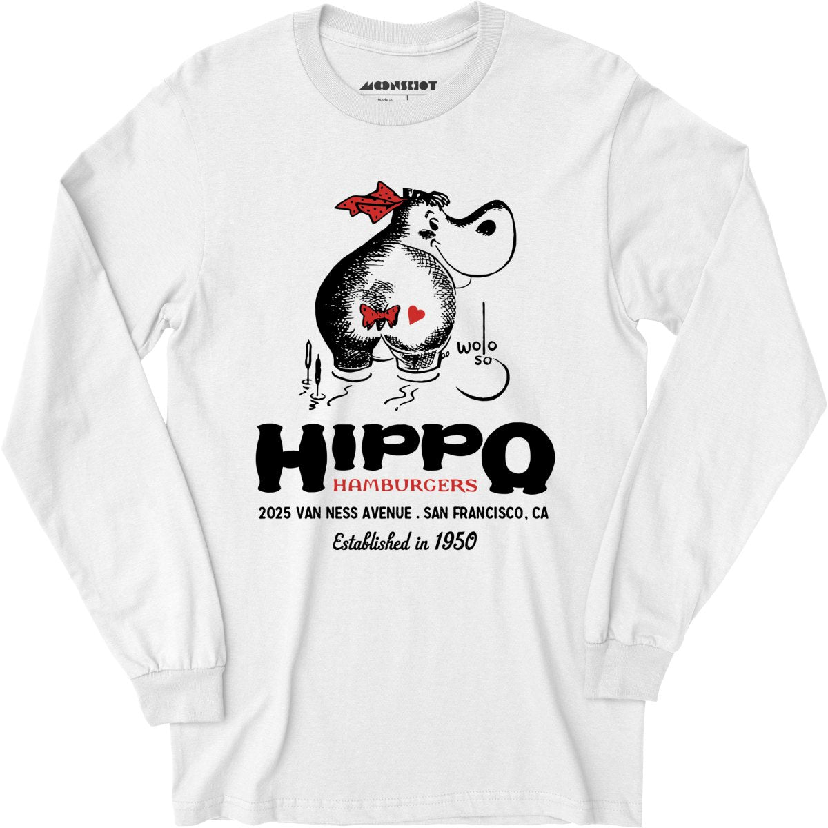 Hippo Hamburgers - San Francisco, CA - Vintage Restaurant - Long Sleeve T-Shirt