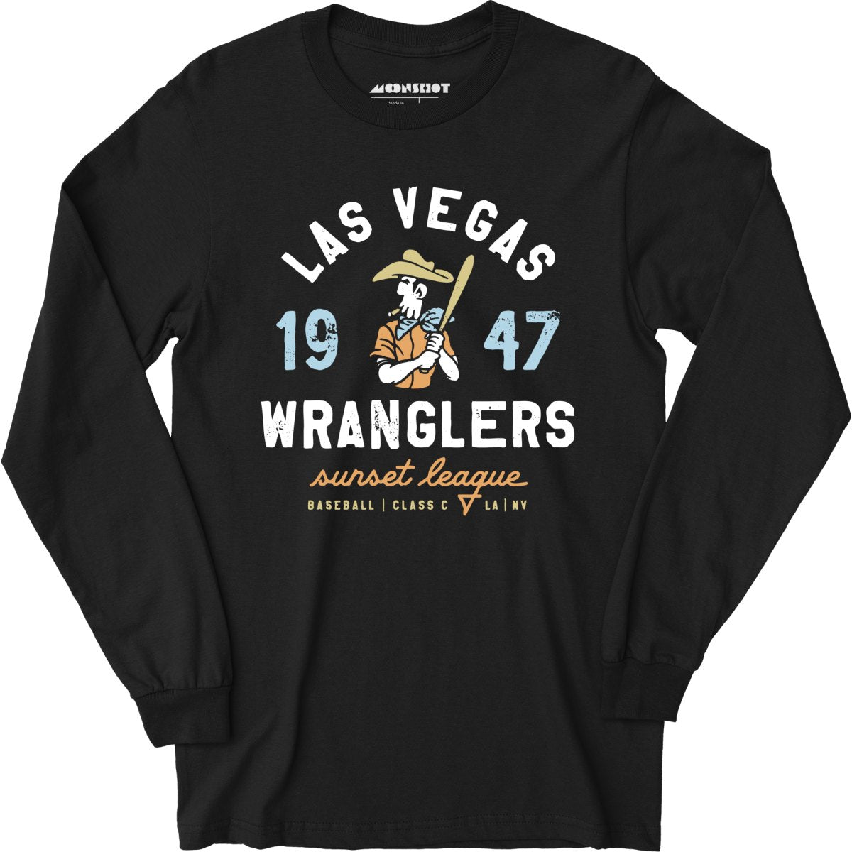 Las Vegas Wranglers - Nevada - Vintage Defunct Baseball Teams - Long Sleeve T-Shirt
