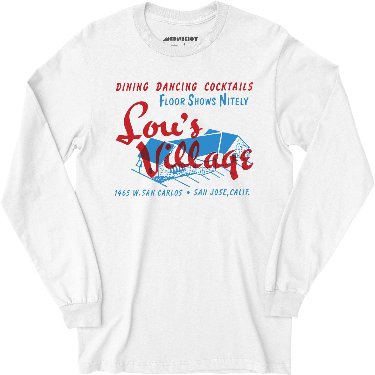 Lou's Village - San Jose, CA - Vintage Tiki Bar - Long Sleeve T-Shirt