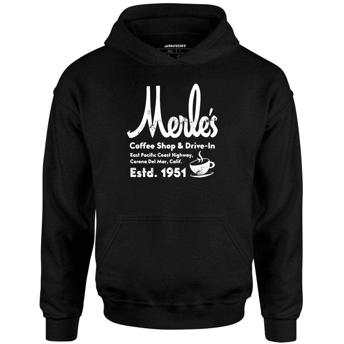 Merle's Coffee Shop Drive In - Corona Del Mar, CA - Vintage Restaurant - Unisex Hoodie