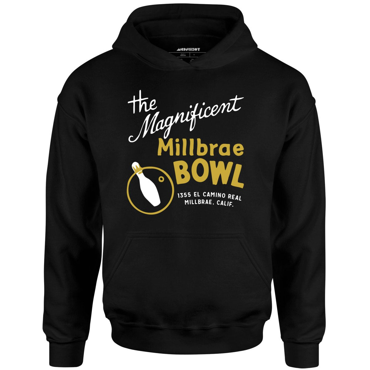 Millbrae Bowl - Millbrae, CA - Vintage Bowling Alley - Unisex Hoodie
