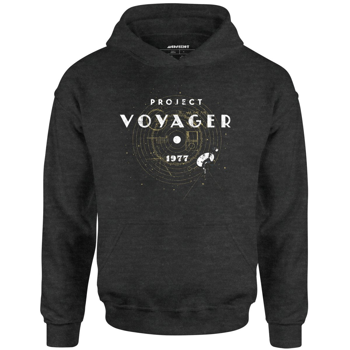 m00nshots Project Voyager Mission Golden Record Unisex Hoodie Black XL
