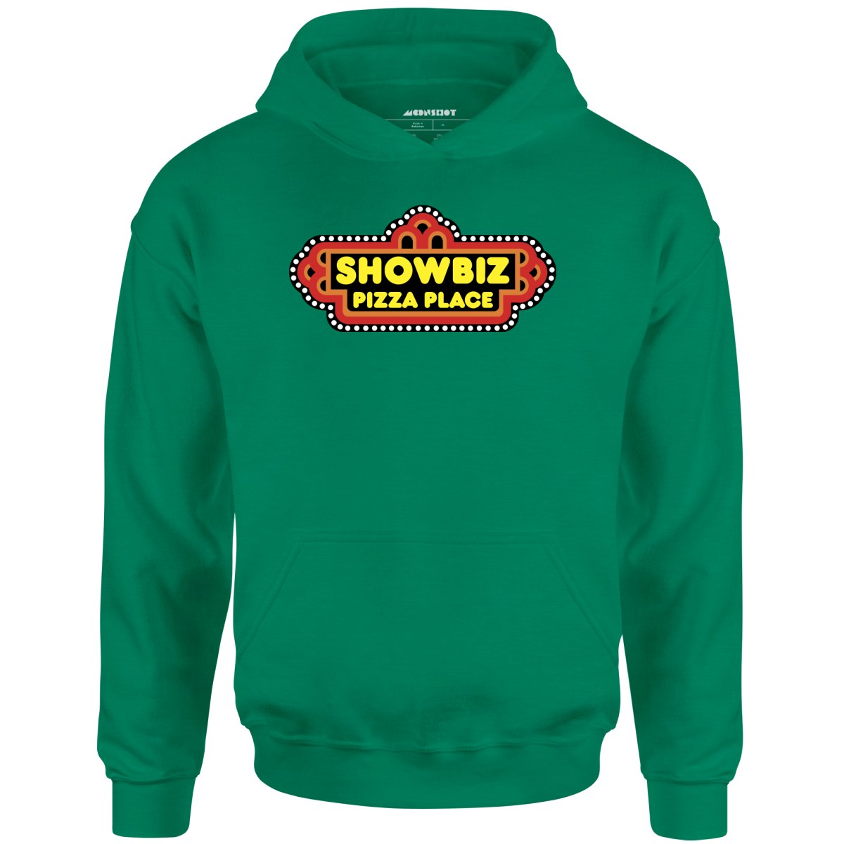 m00nshots Showbiz Pizza Place - Vintage Restaurant - unisex Hoodie Irish Green / S