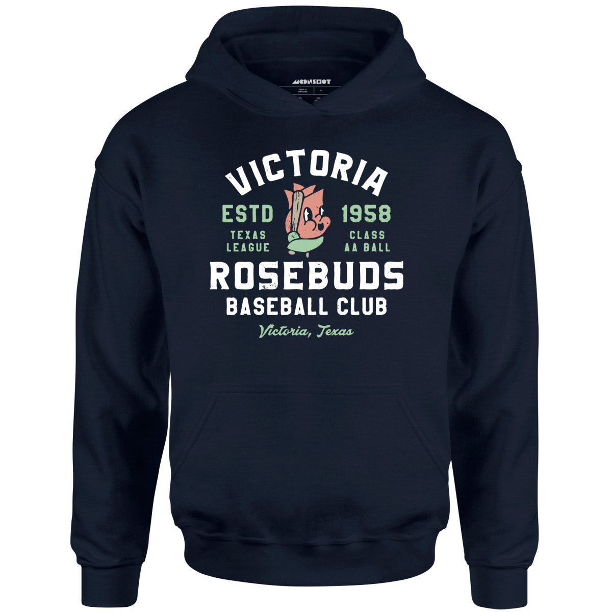 m00nshots Victoria Rosebuds Texas Vintage Defunct Baseball Teams Unisex Hoodie Navy 3XL