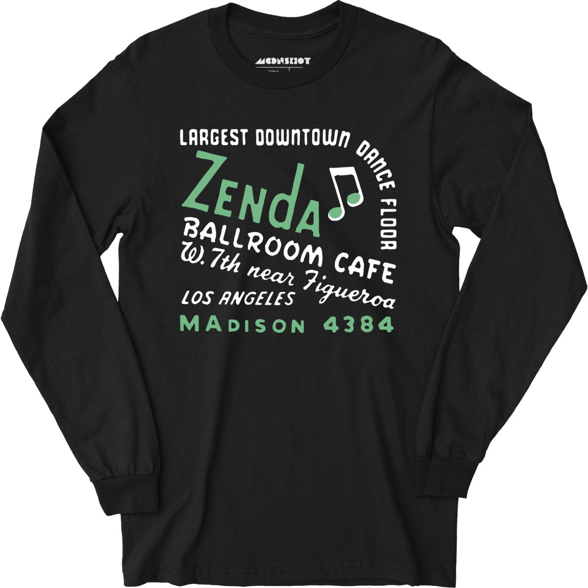 Zenda Ballroom Cafe - Los Angeles, CA - Vintage Nightclub - Long Sleeve T-Shirt