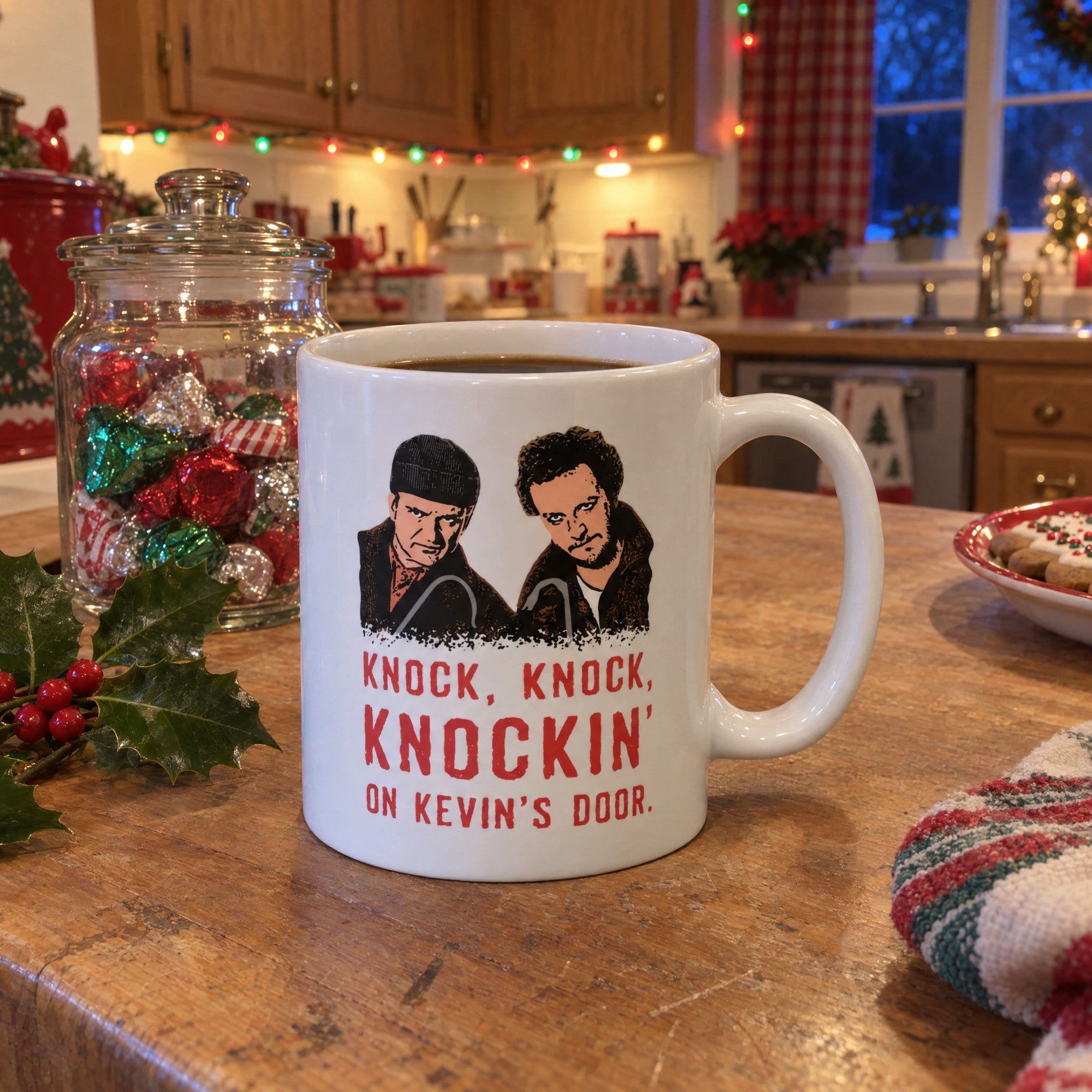 Knock, Knock, Knockin' on Kevin's Door - Ceramic Coffee Mug