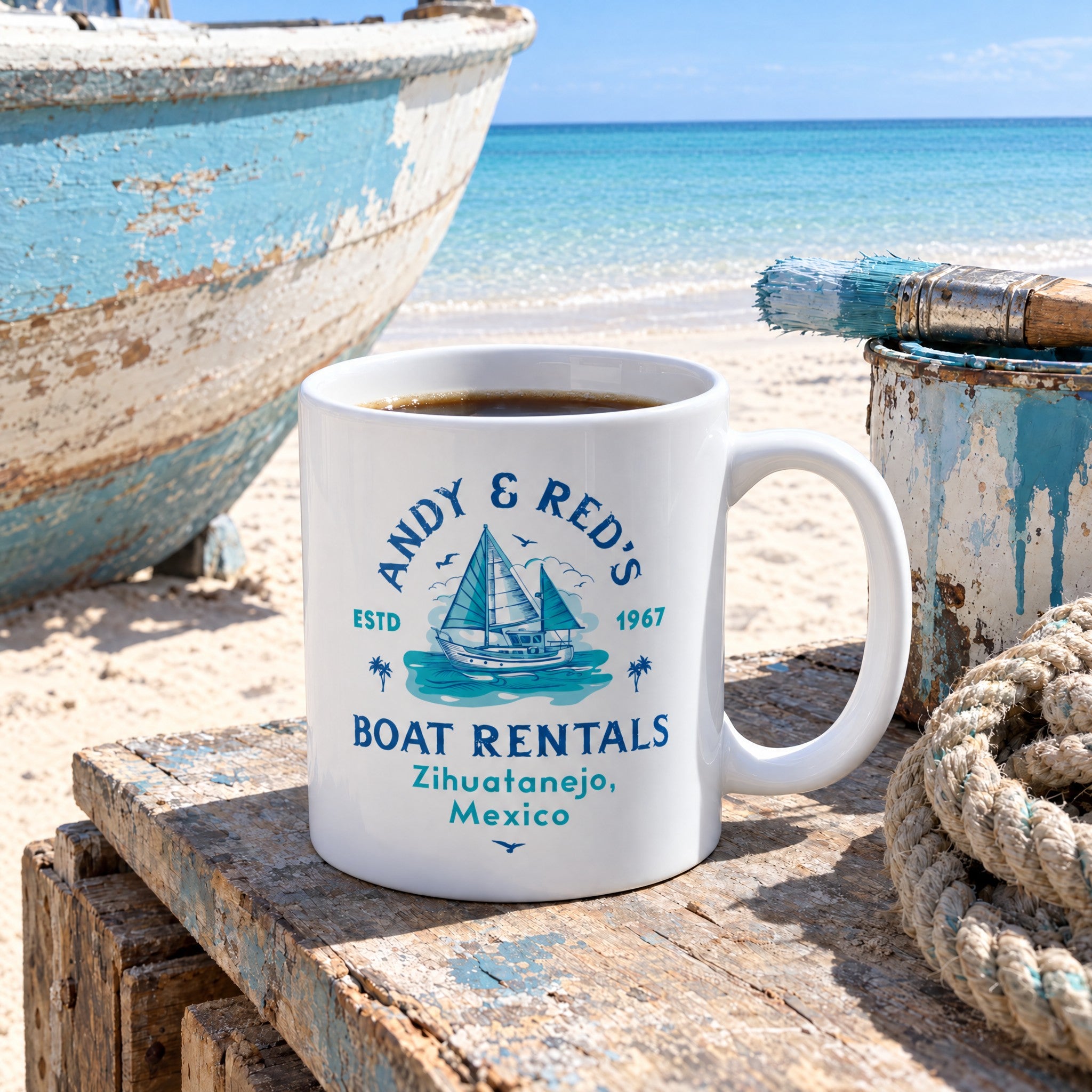 Andy & Red's Boat Rentals - Ceramic Coffee Mug