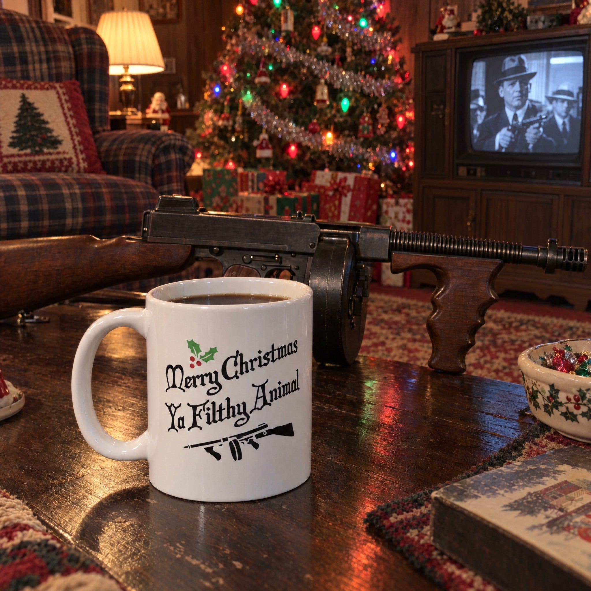 Merry Christmas Ya Filthy Animal - Ceramic Coffee Mug