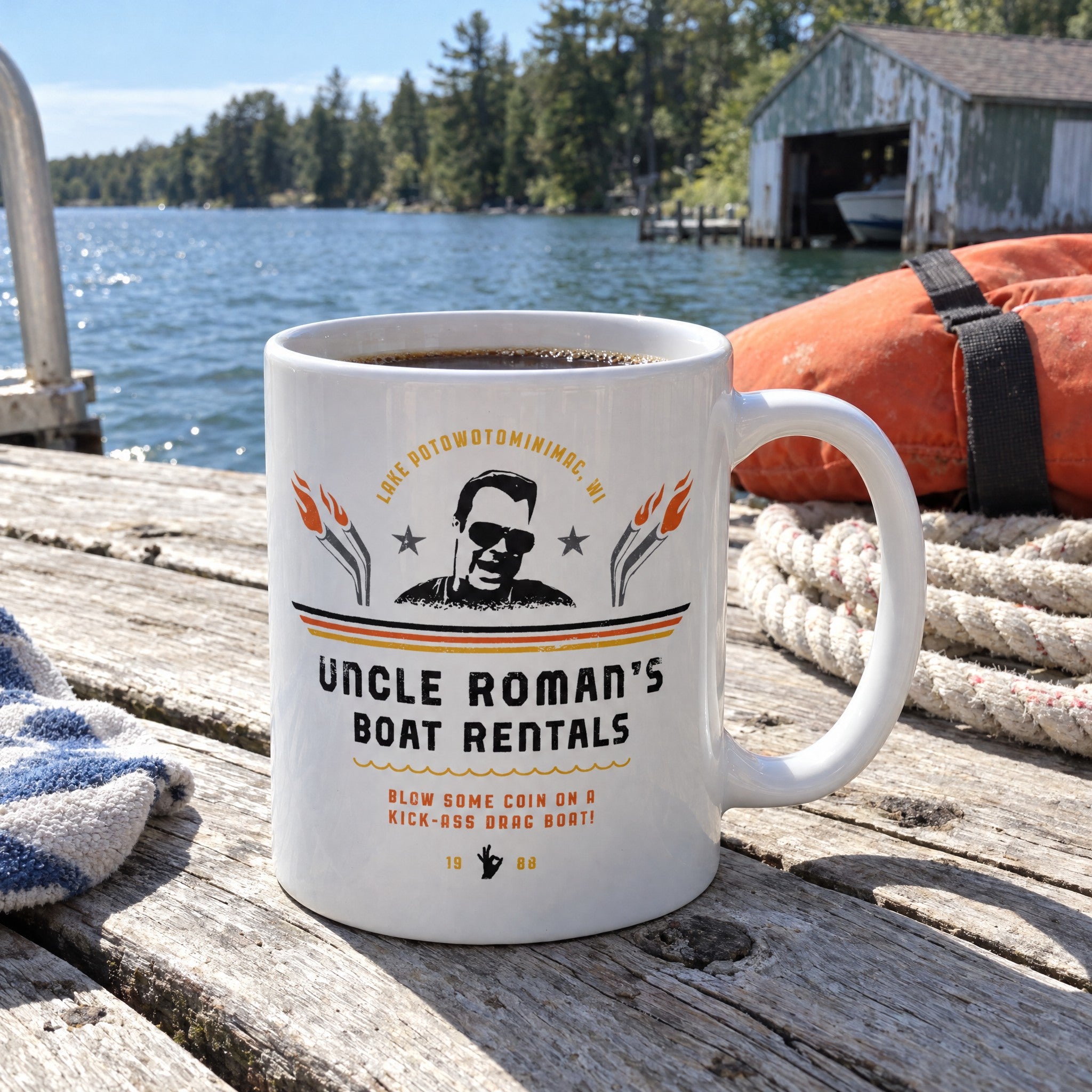 Uncle Roman's Boat Rentals - Ceramic Coffee Mug