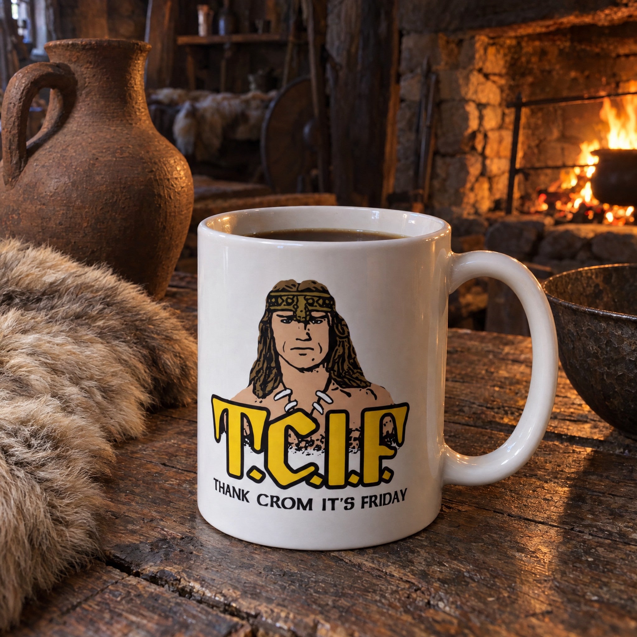 T.C.I.F. - Thank Crom It's Friday - Ceramic Coffee Mug
