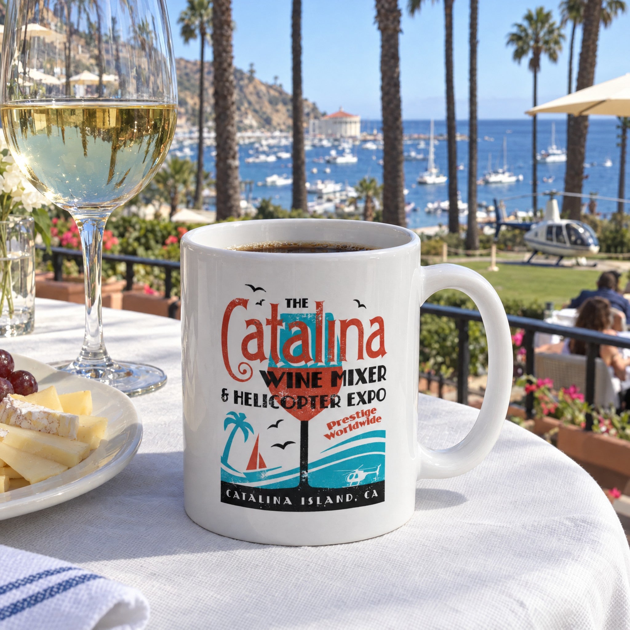 The Catalina Wine Mixer & Helicopter Expo - Ceramic Coffee Mug