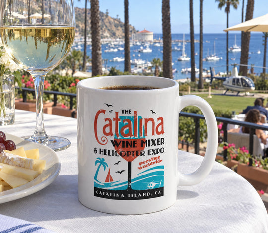 The Catalina Wine Mixer & Helicopter Expo - Ceramic Coffee Mug