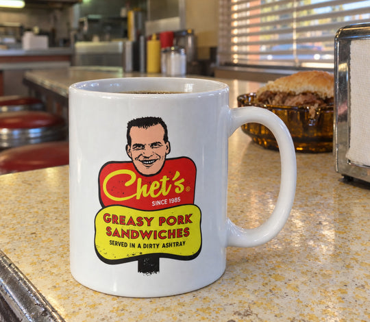 Chet's Greasy Pork Sandwiches - Ceramic Coffee Mug