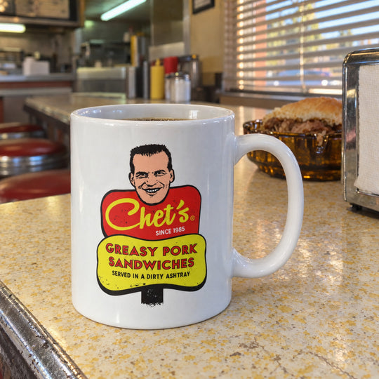 Chet's Greasy Pork Sandwiches - Ceramic Coffee Mug