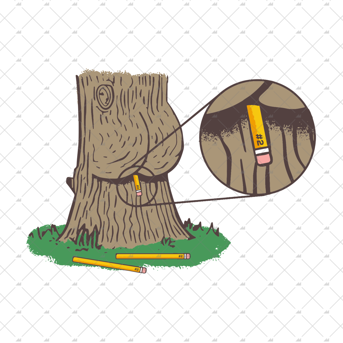 #2 Pencil Tree - Sticker