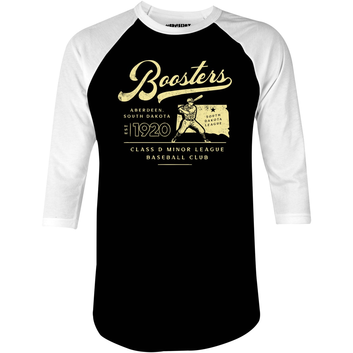 Aberdeen Boosters - South Dakota - Vintage Defunct Baseball Teams - 3/4 Sleeve Raglan T-Shirt