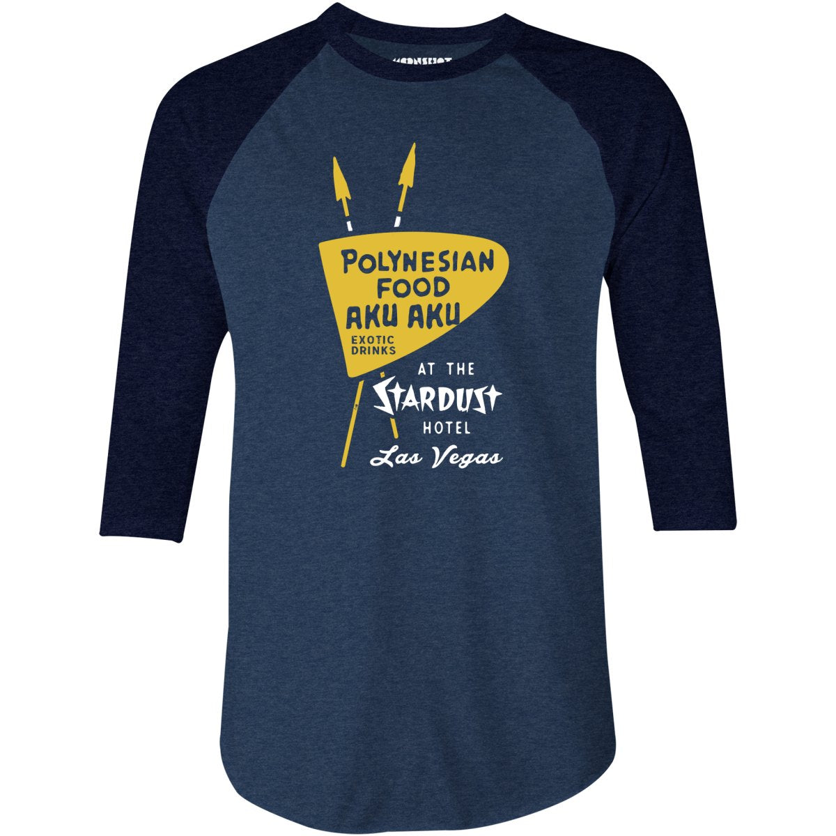 Aku Aku - Las Vegas, NV - Vintage Tiki Bar - 3/4 Sleeve Raglan T-Shirt