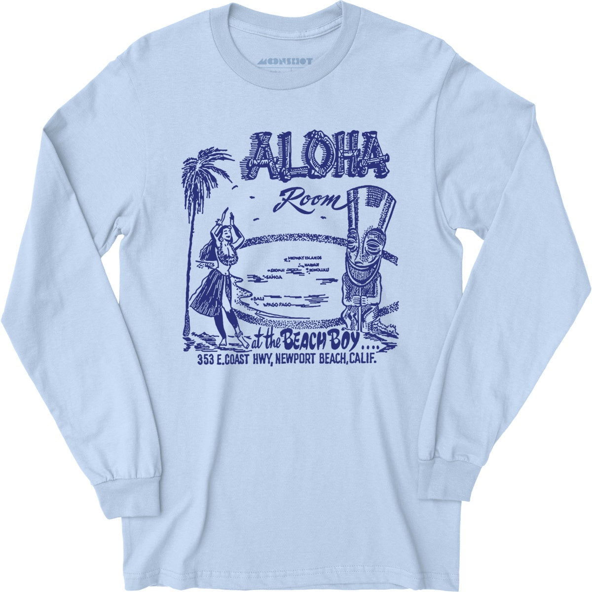 Aloha Room - Newport Beach, CA - Vintage Tiki Bar - Long Sleeve T-Shirt
