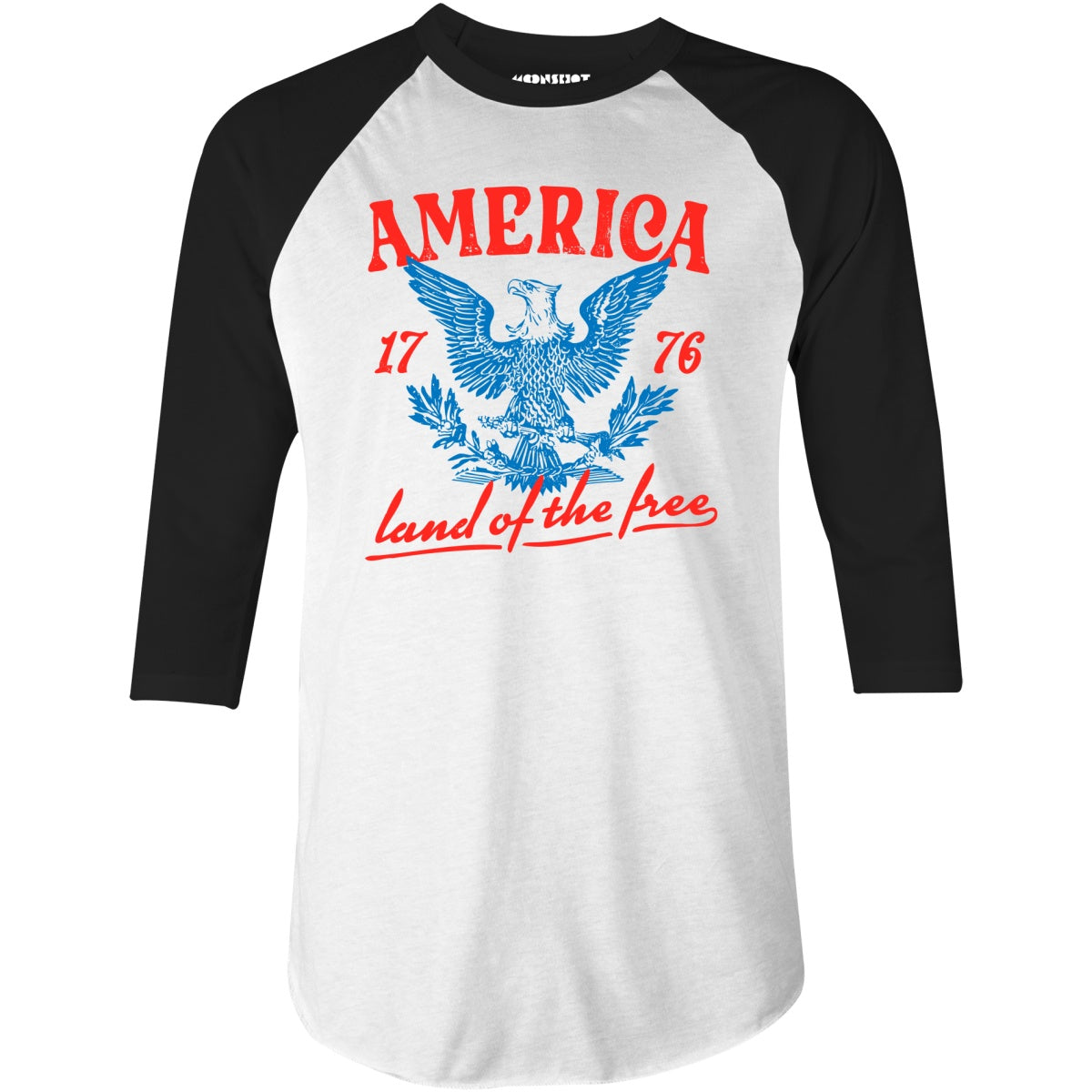 America Land of The Free - 3/4 Sleeve Raglan T-Shirt