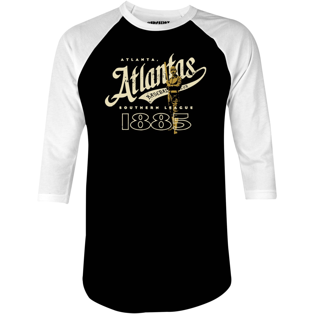 Atlanta Atlantas - Georgia - Vintage Defunct Baseball Teams - 3/4 Sleeve Raglan T-Shirt