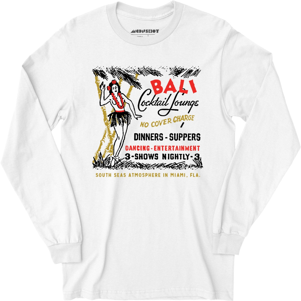 Bali Cocktail Lounge - Miami, FL - Vintage Tiki Bar - Long Sleeve T-Shirt