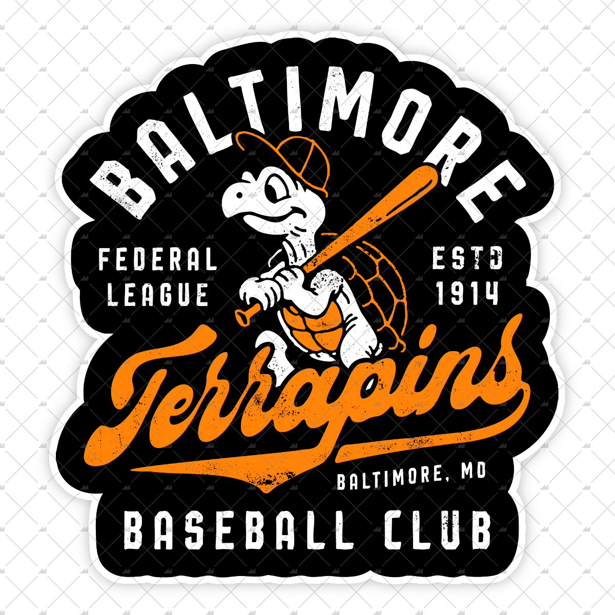 Baltimore Terrapins - Maryland - Vintage Defunct Baseball Teams - Sticker