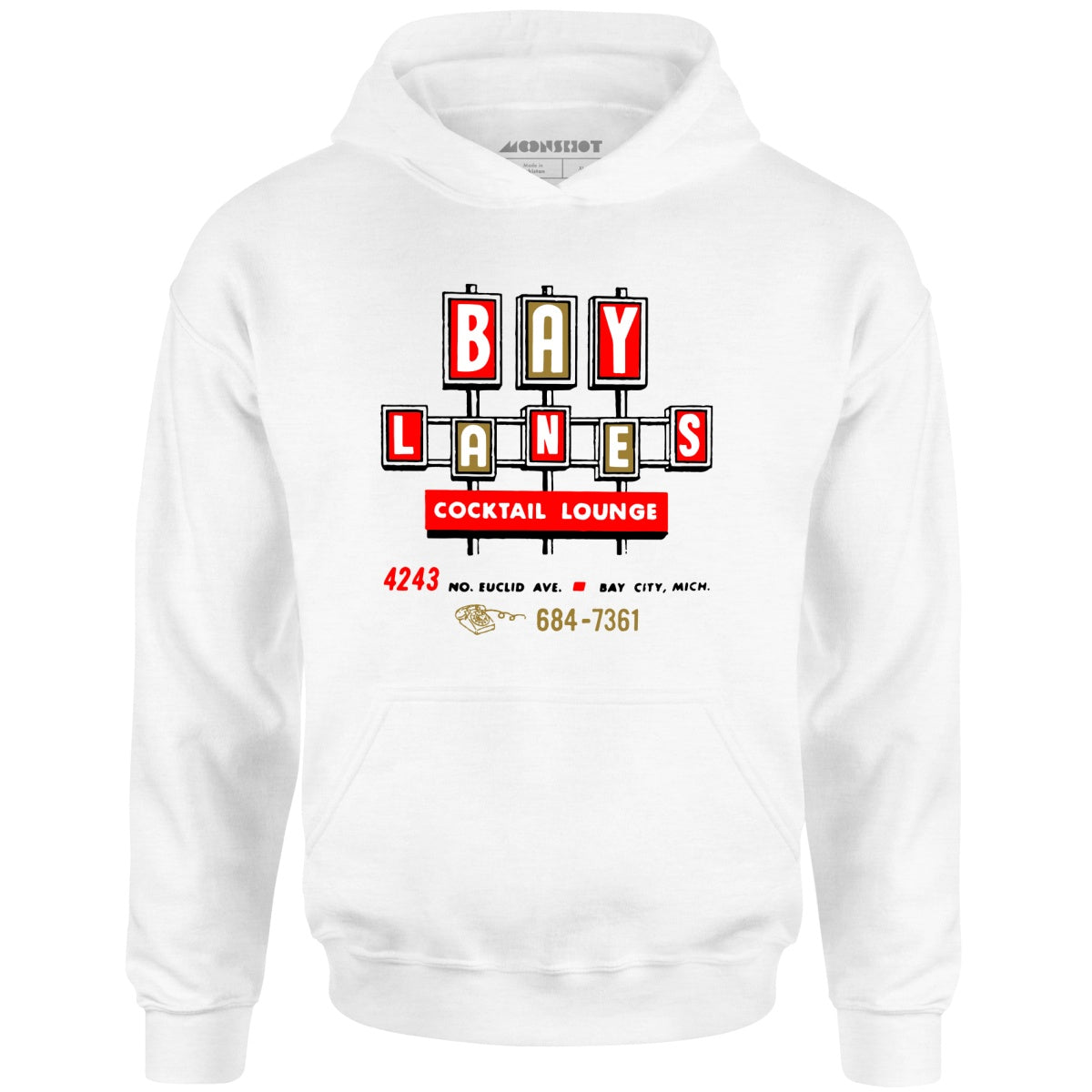 Bay Lanes - Bay City, MI - Vintage Bowling Alley - Unisex Hoodie