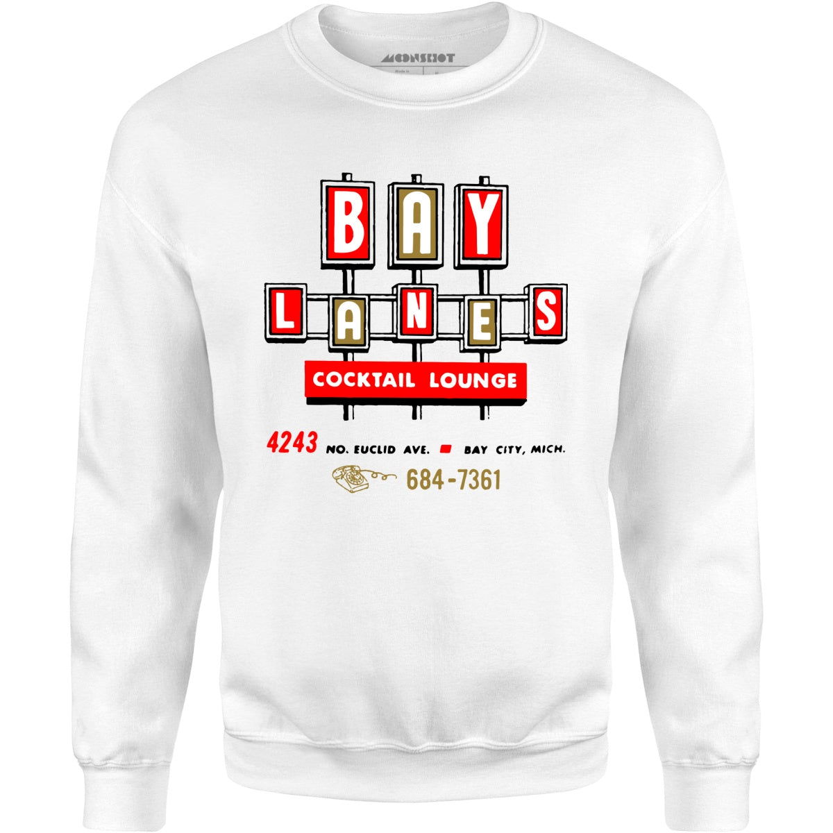 Bay Lanes - Bay City, MI - Vintage Bowling Alley - Unisex Sweatshirt