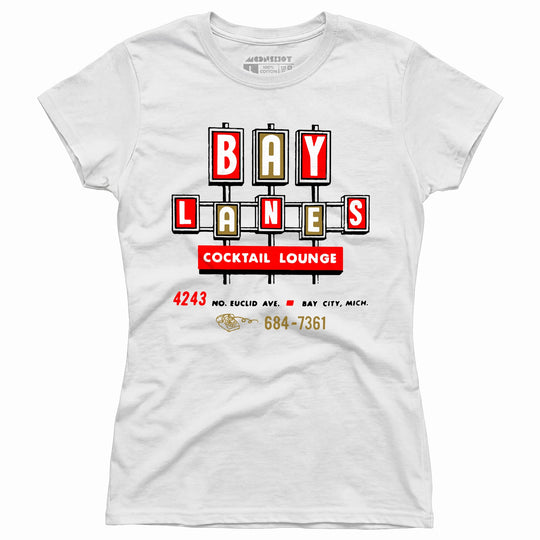 Bay Lanes - Bay City, MI - Vintage Bowling Alley - Women's T-Shirt