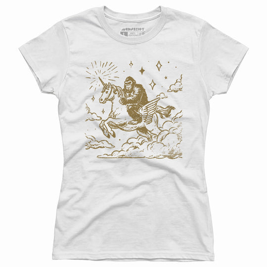Bigfoot Riding On a Unicorn - Women's T-Shirt
