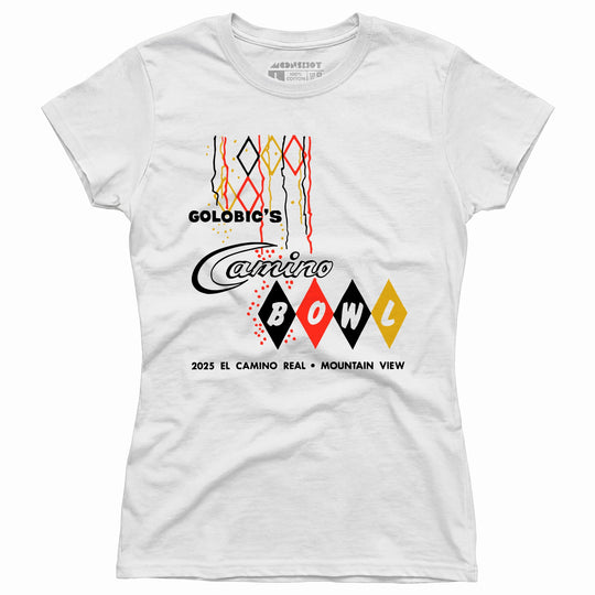 Camino Bowl - Mountain View, CA - Vintage Bowling Alley - Women's T-Shirt