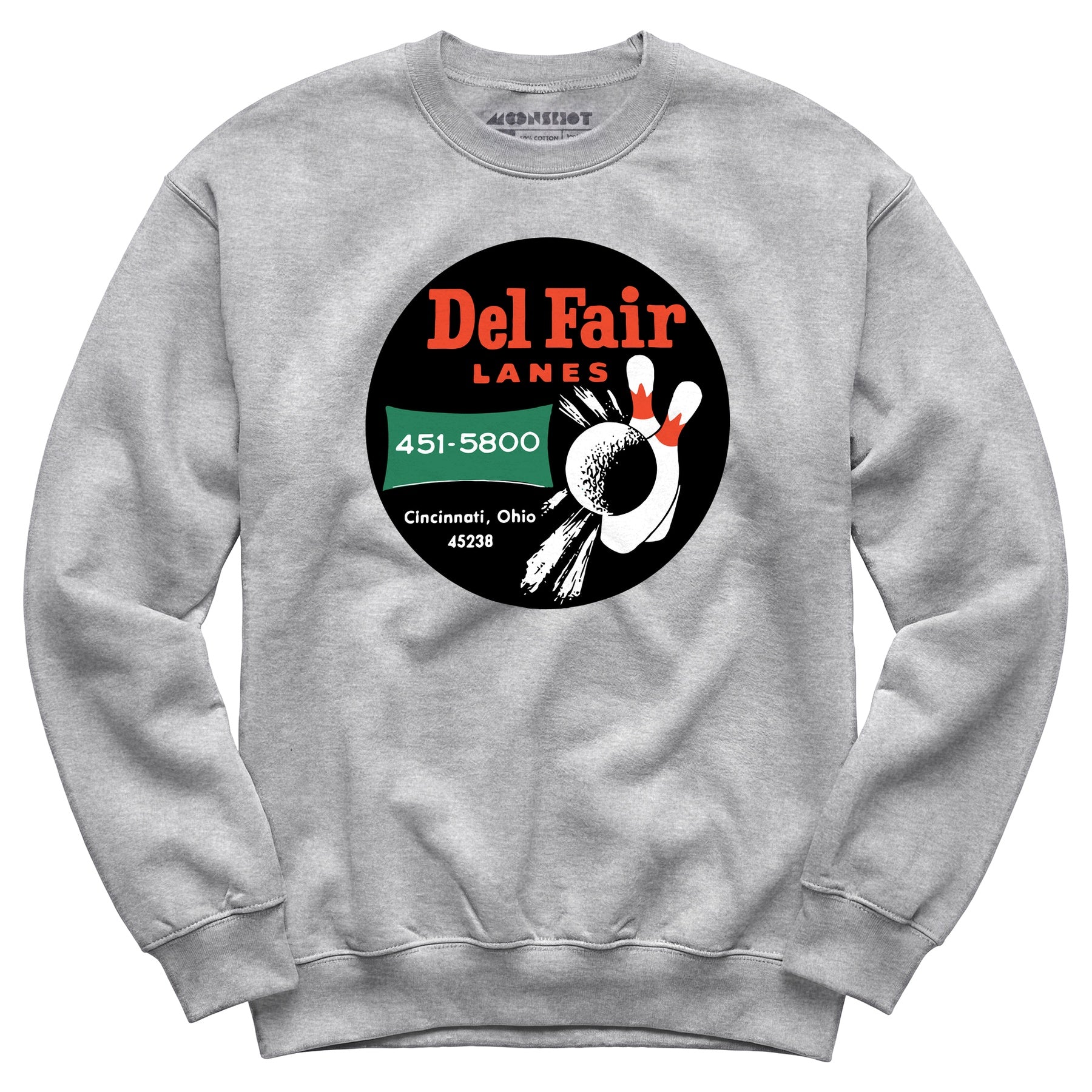 Del Fair Lanes - Cincinnati, OH - Vintage Bowling Alley - Unisex Sweatshirt