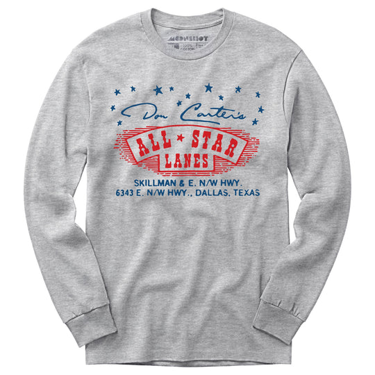 Don Carter's All Star Lanes - Dallas, TX - Vintage Bowling Alley - Long Sleeve T-Shirt